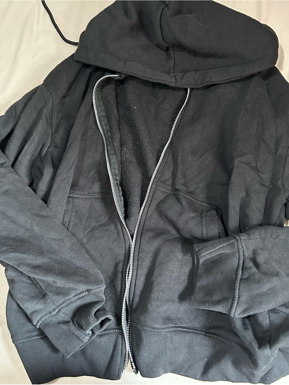 Fashion Nova Women's Black Zip up Hoodie broken zipper
